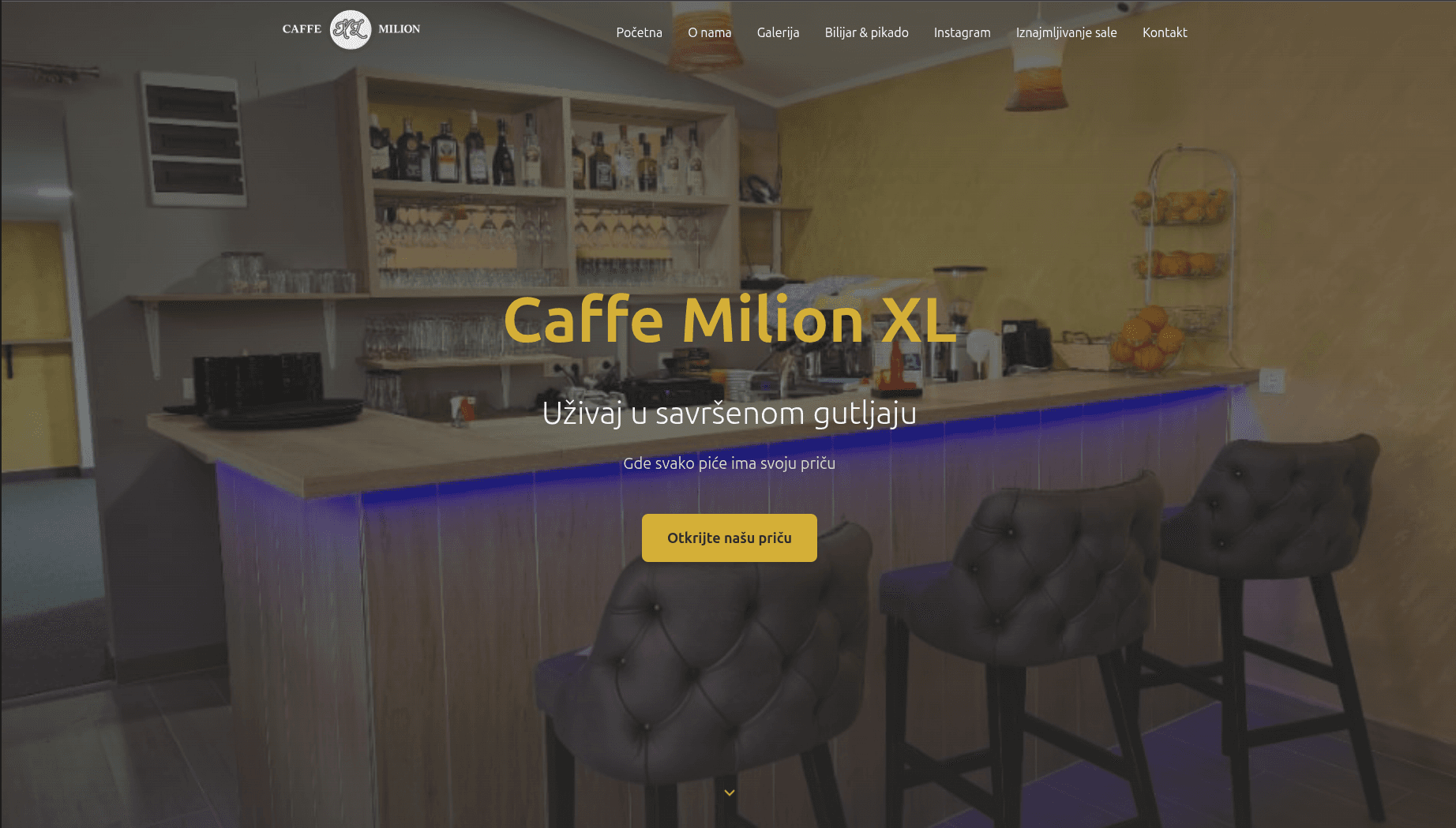 Caffe Milion XL website screenshot